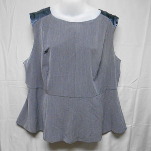 NWOT Enlo sleeveless gray black top 18W